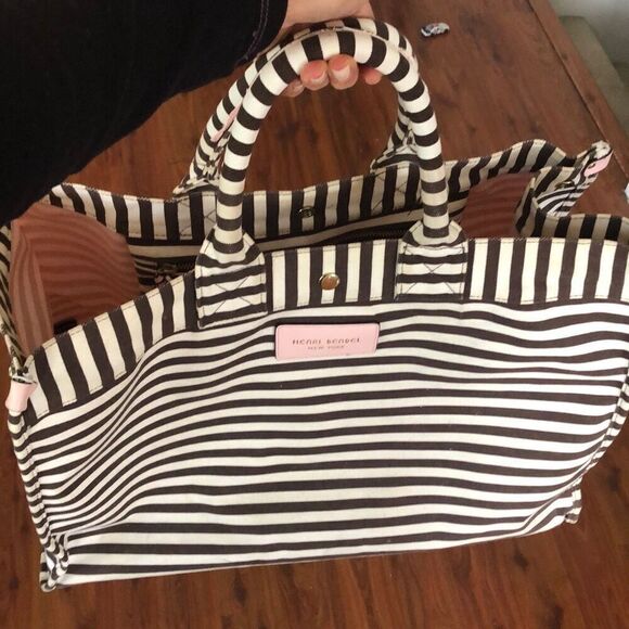 Vintage Henri Bendel brown and white canvas large tote bag - Picture 10 of 10